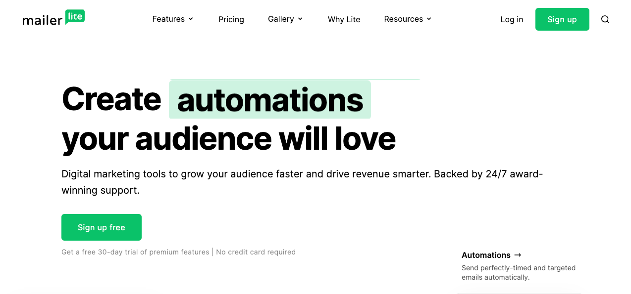 MailerLite offers a decent free plan.