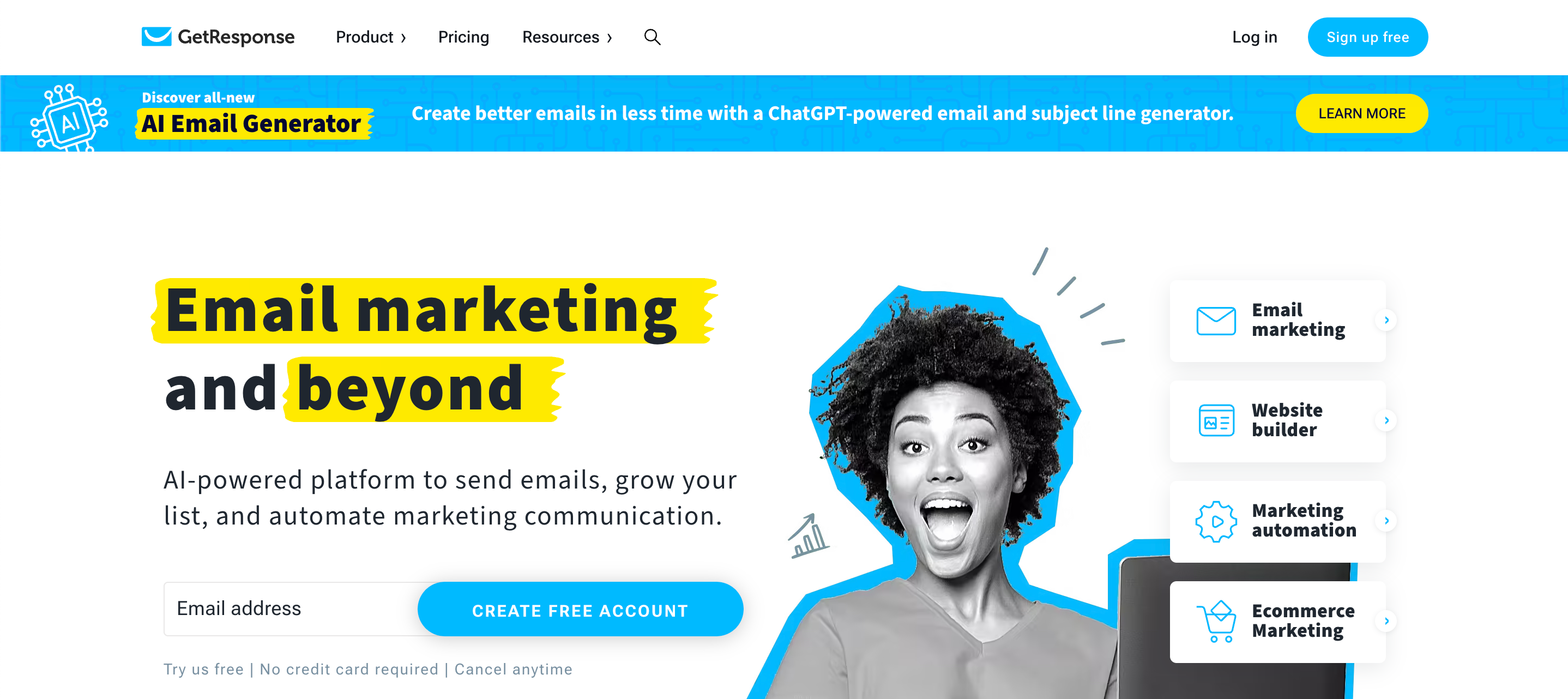 GetResponse comes with a big collection of well designed templates.