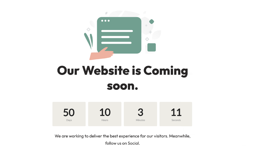 this template tells visitors to expect zour page coming soon