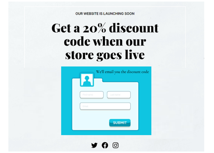 Coming soon discount template