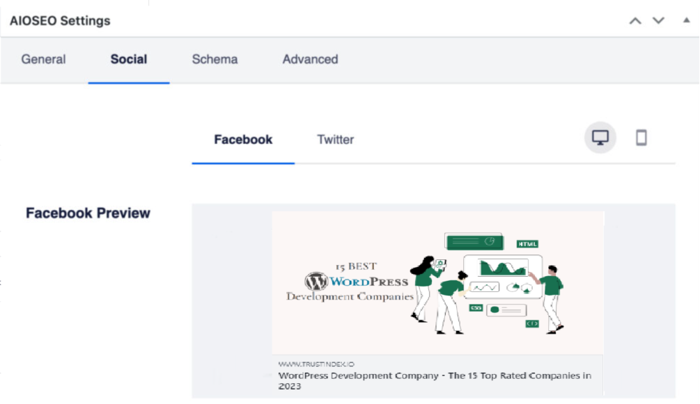 AIOSEO Settings Social preview